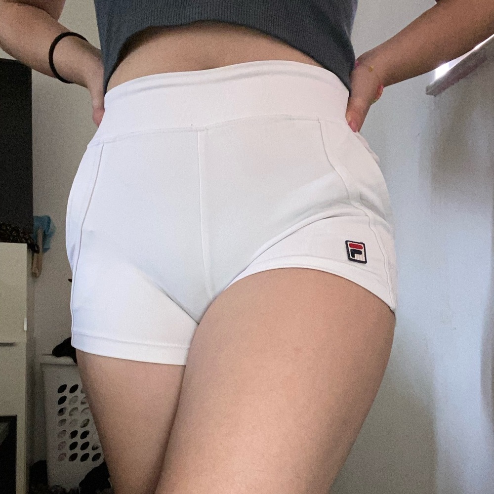 white fila shorts